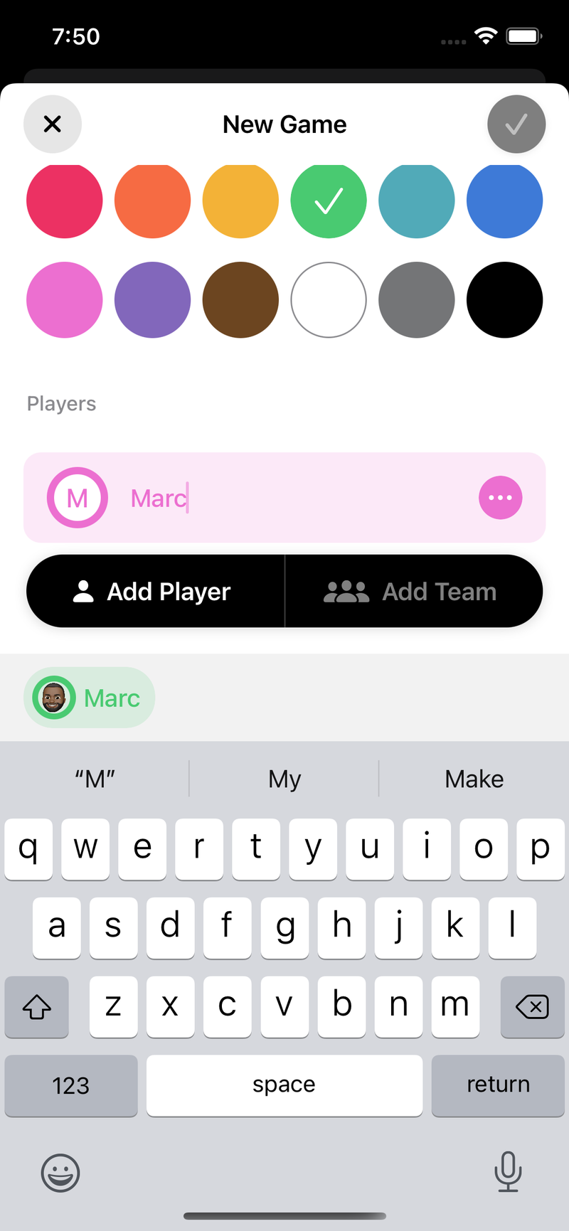 Scorecard iOS Score Tracking App